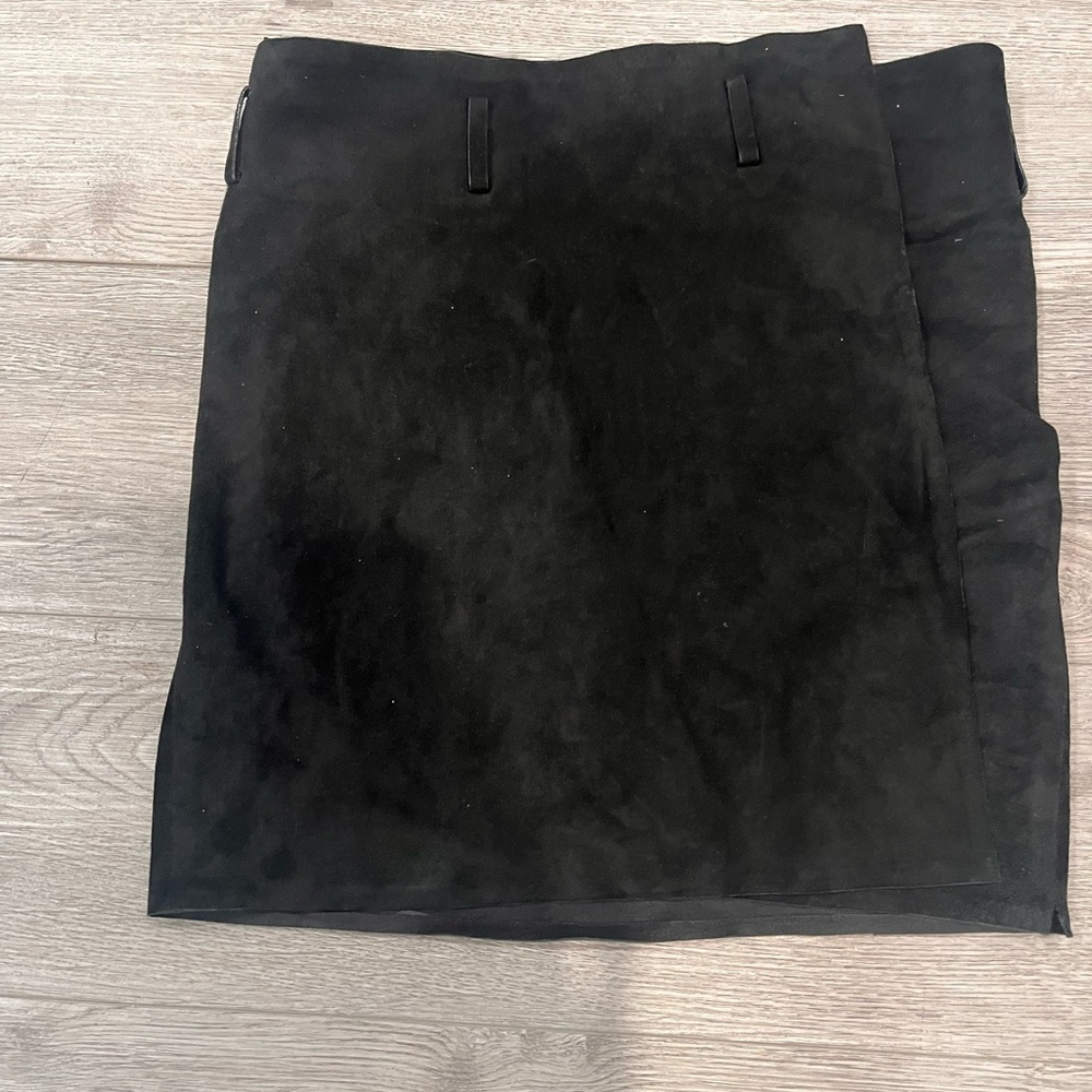 Gucci Black Suede Mini Wrap Skirt